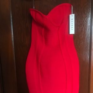 Meshki Nevaeh Bandage Bustier Strapless Mini Dress